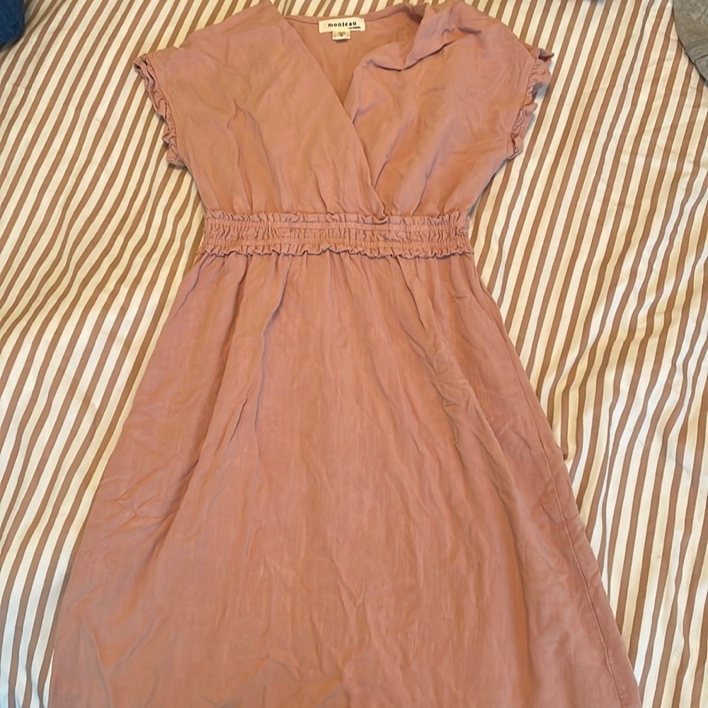 Pink linen dress!